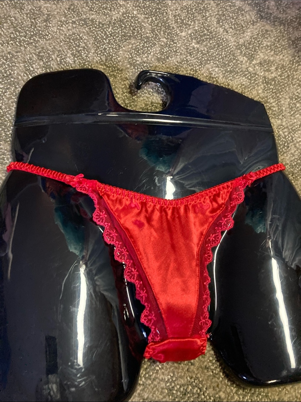 Classified Vtg String liquid satin bikini panties shiny mirror smooth s/m/l - Picture 4 of 9